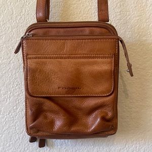 Fossil Brown Leather Crossbody